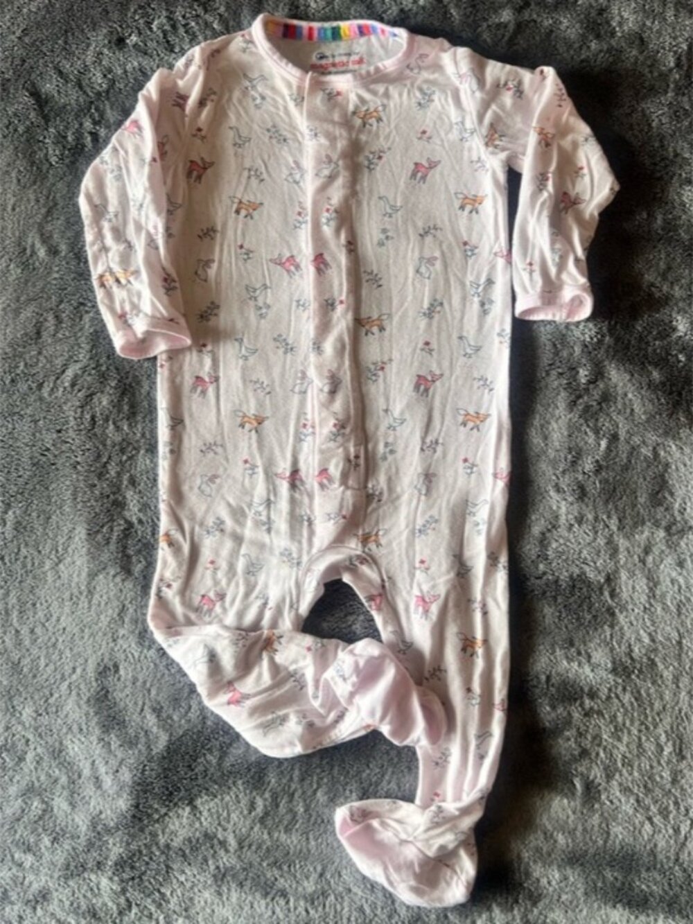 Magnetic Me Pale Pink Woodland Floral Footed One-Piece